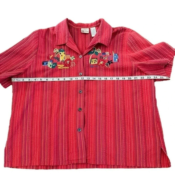 Vintage Koret Embroidered Button Down Top Size XL - Picture 4 of 5